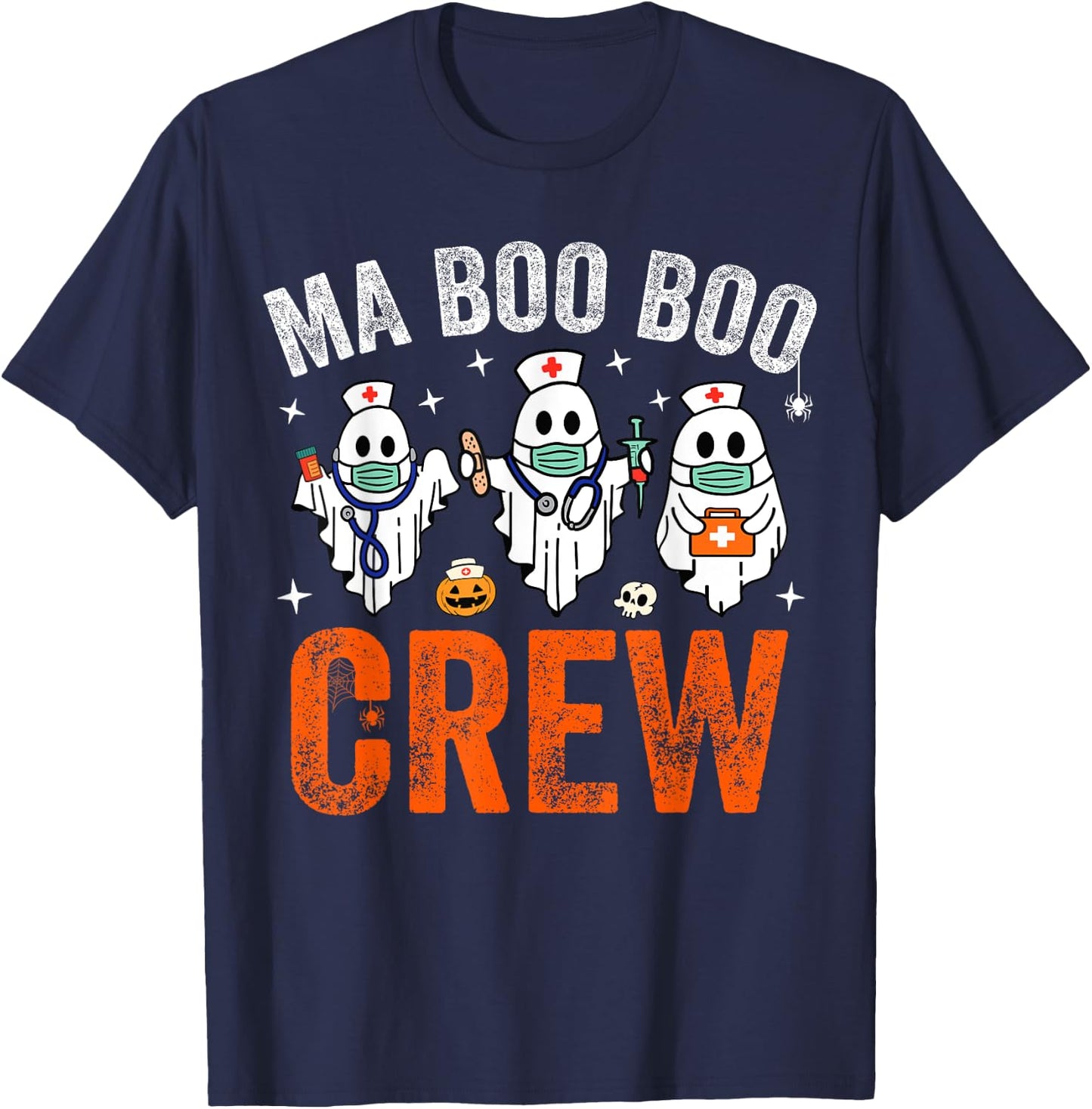Medical Assistant Crew Funny Halloween MA RN Ghost Costume T-Shirt - T-Shirt | Navy
