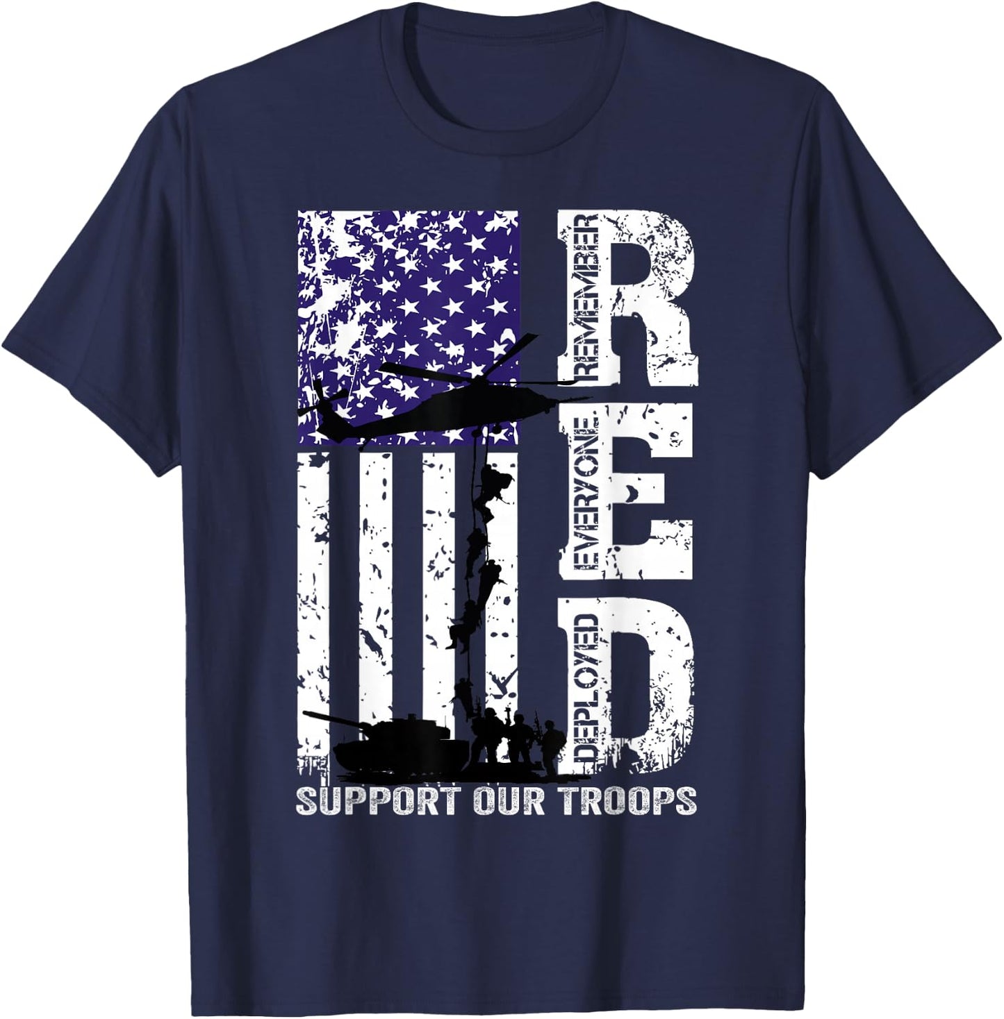 R.E.D. Remember Everyone Deployed Red Friday Military T-Shirt - T-Shirt | Navy