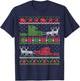 Semi Truck Driver - Truckers Ugly Christmas Sweater T-Shirt - T-Shirt | Navy