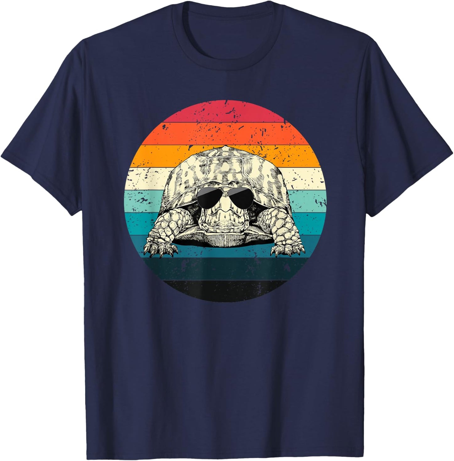 Retro Vintage Eastern Box Turtle Sunglasses Animal Lovers T-Shirt - T-Shirt | Navy
