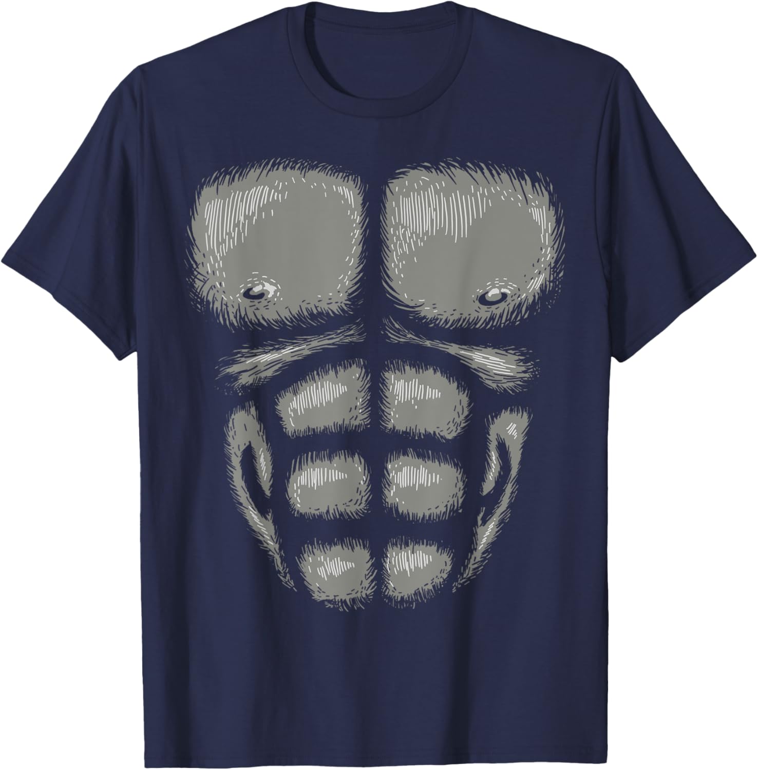 Gorilla Chest Muscles Shirt Halloween Costume Monkey Suit T-Shirt - T-Shirt | Navy