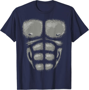 Gorilla Chest Muscles Shirt Halloween Costume Monkey Suit T-Shirt - T-Shirt | Navy