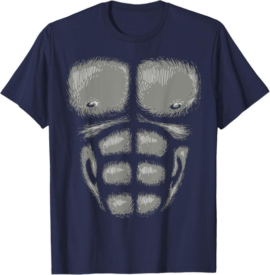Gorilla Chest Muscles Shirt Halloween Costume Monkey Suit T-Shirt - T-Shirt | Navy