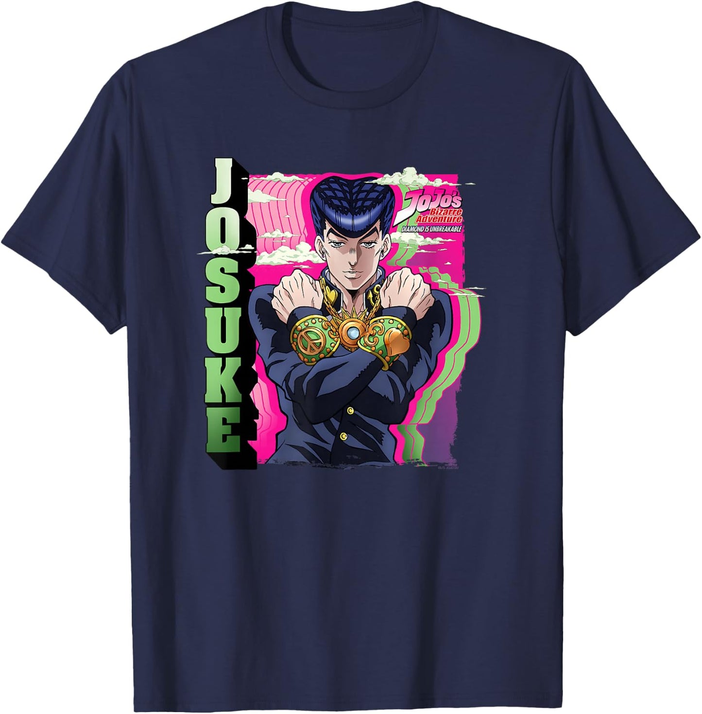 JoJo's Bizarre Adventure Part 4 Josuke Great Days Anime T-Shirt - T-Shirt | Navy