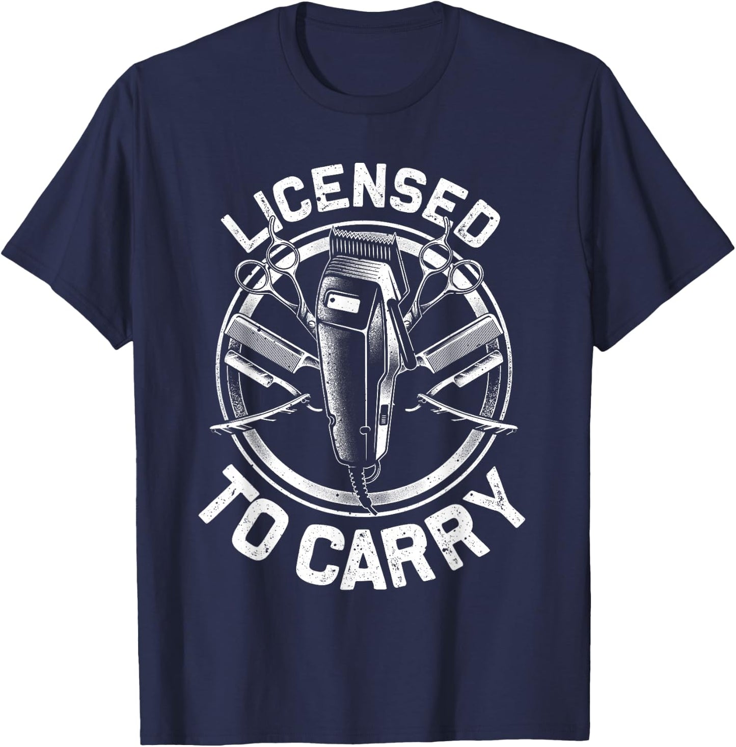 Funny Barber Designs Dad Hairstyling Stylist Tools T-Shirt - T-Shirt | Navy