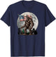 Bigfoot Sasquatch - American Flag Full Moon Patriotic T-Shirt - T-Shirt | Navy