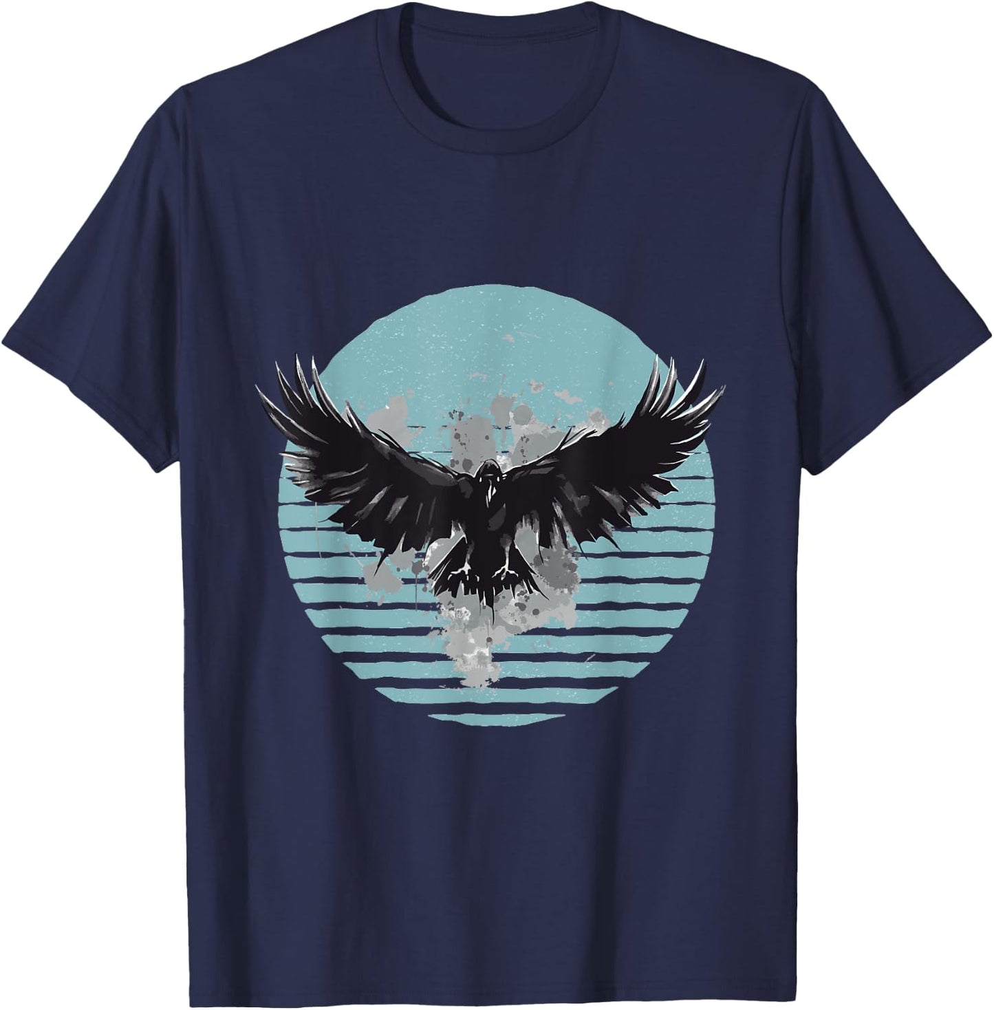 Raven moon Gothic raven Dark nature Mystical bird Raven Art T-Shirt - T-Shirt | Navy