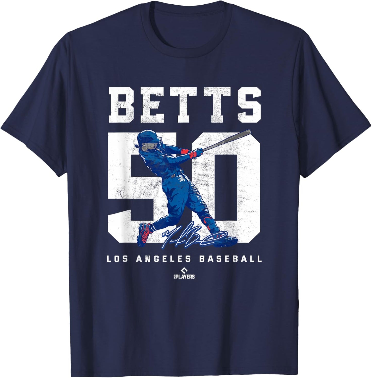 Number and Portrait Mookie Betts Los Angeles MLBPA T-Shirt - T-Shirt | Navy