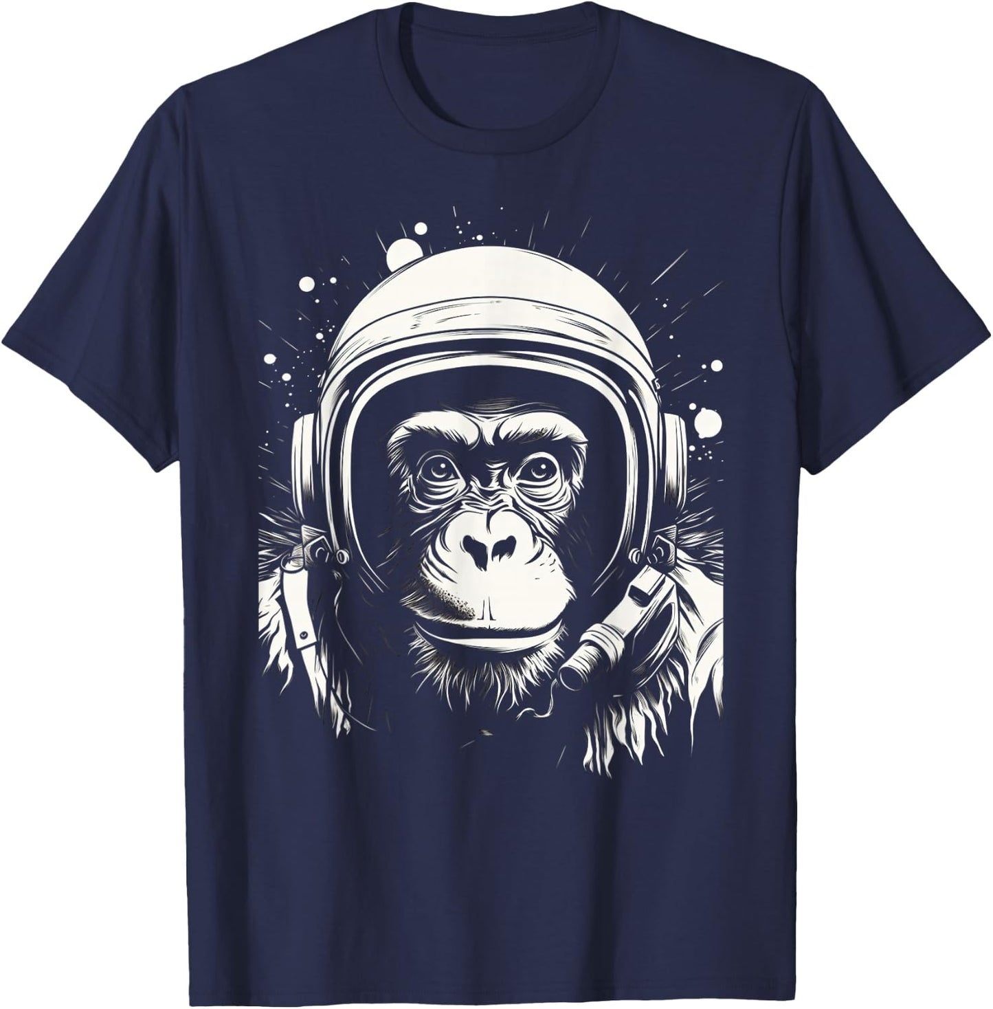 Iconic Monkey Astronaut in Astronautsuit in Space T-Shirt - T-Shirt | Navy