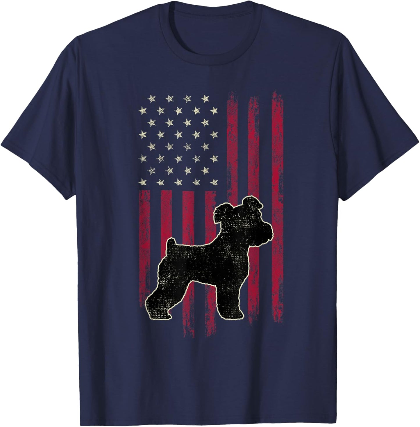 Miniature Schnauzer Dog Lovers American Flag 4th Of July Kids Men T-Shirt - T-Shirt | Navy
