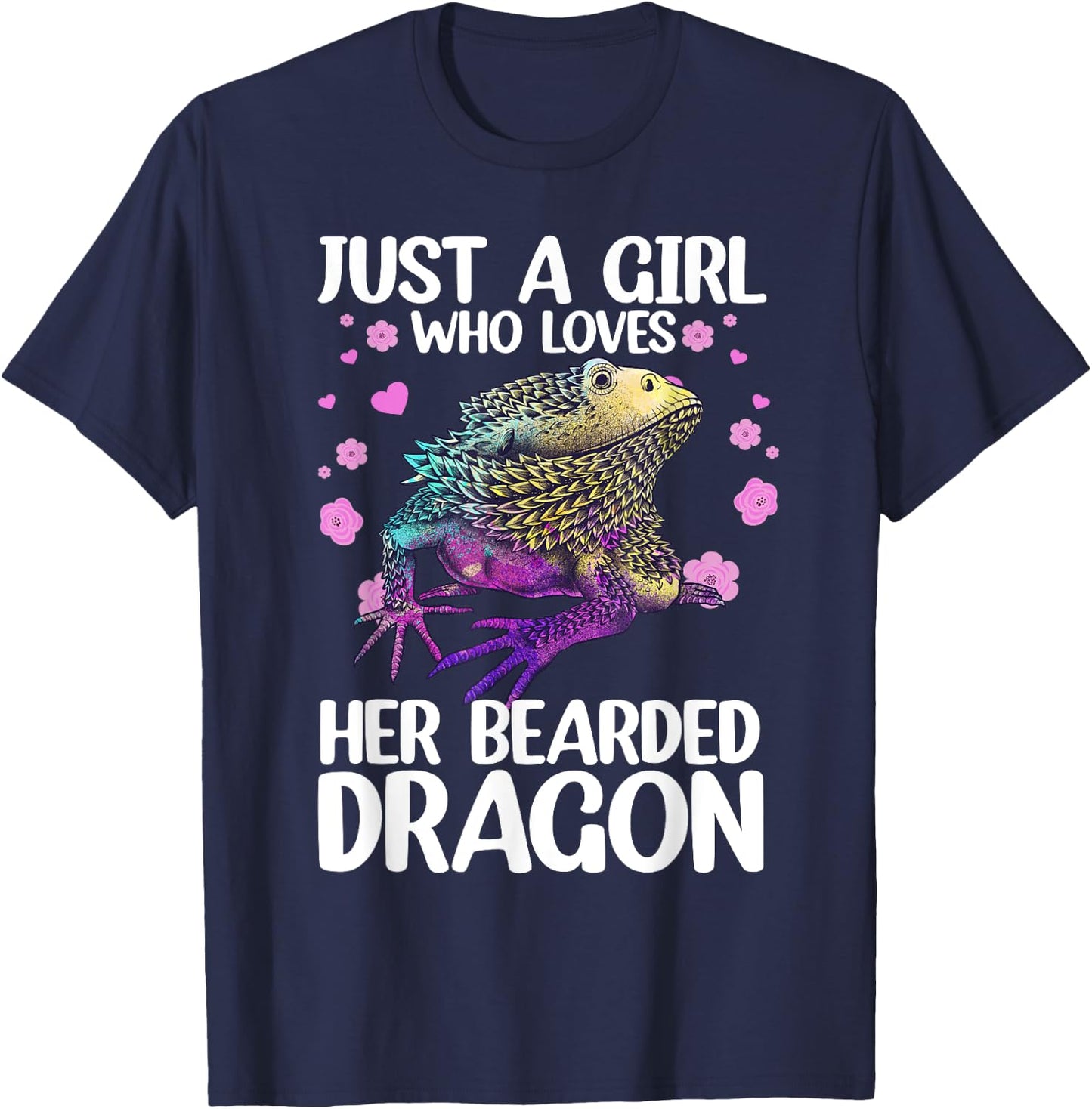 Cute Bearded Dragon Girls Bearded Dragon Lovers T-Shirt - T-Shirt | Navy