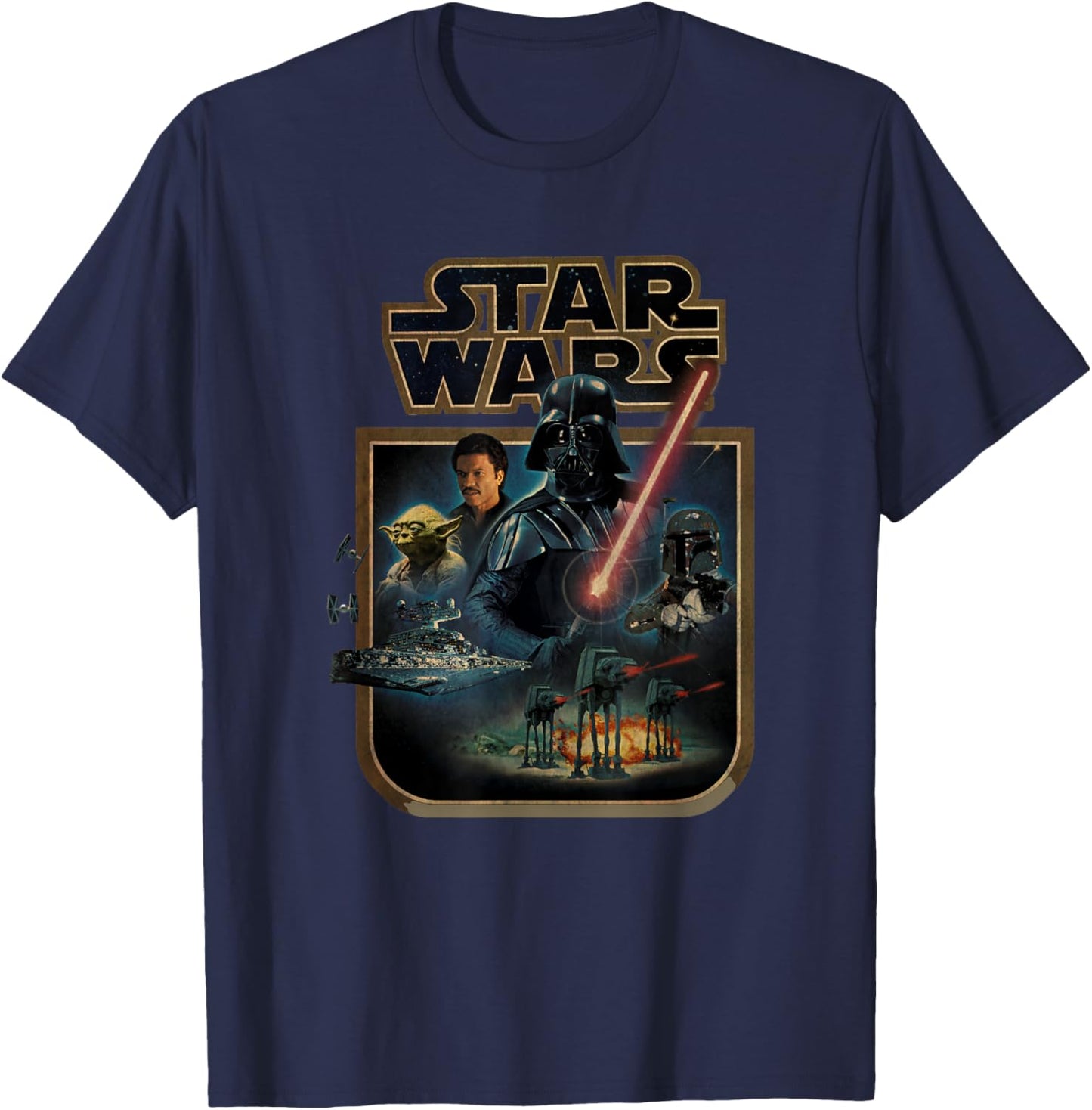 Star Wars The Empire Strikes Back Vintage Collage Poster T-Shirt - T-Shirt | Navy