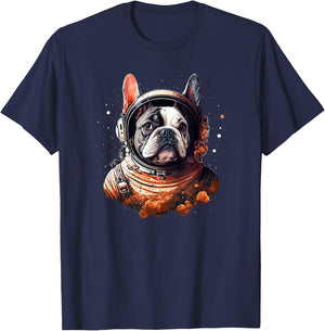 Funny French Bulldog Frenchie Astronaut in the Space Men Women Girls Kids T-Shirt - T-Shirt | Navy