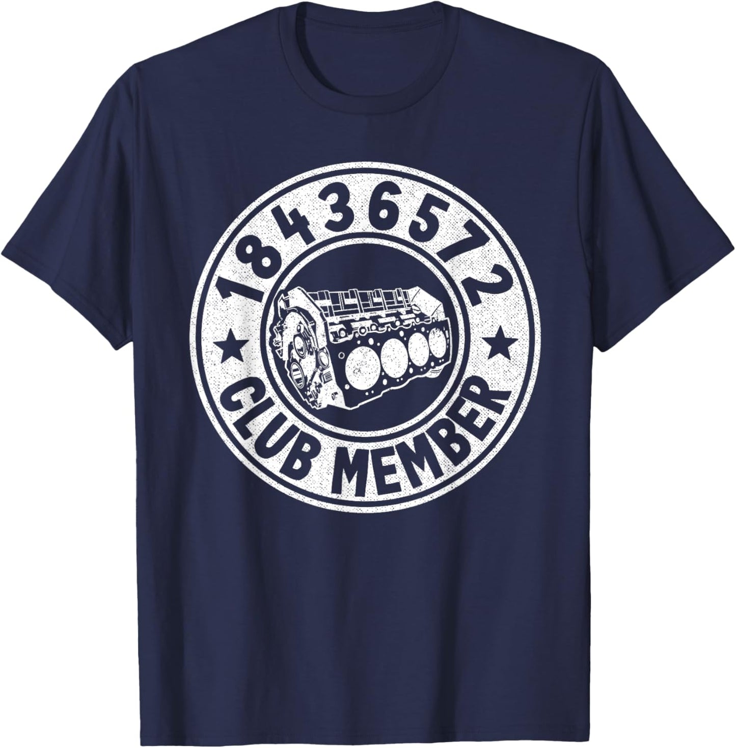 18436572 Club Member Firing Order Big Block Car Guy Garage T-Shirt - T-Shirt | Navy