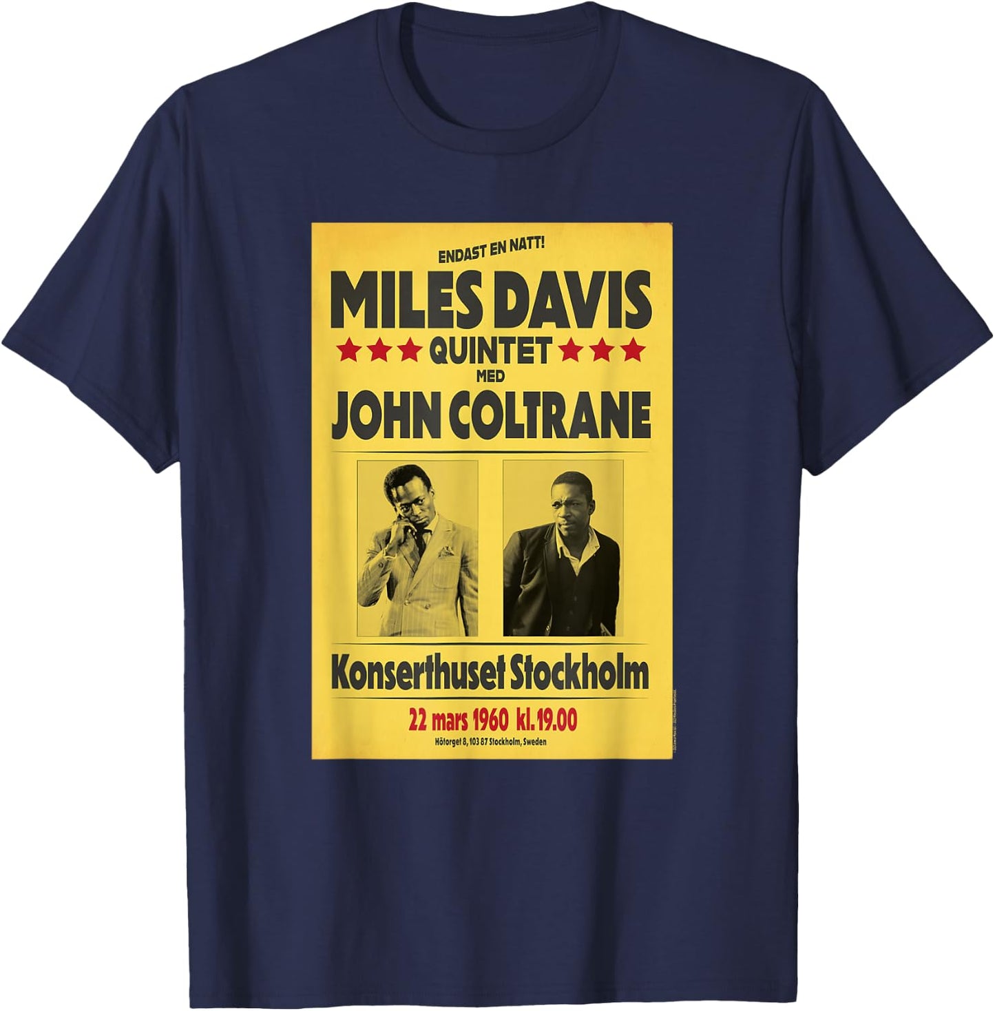 Miles Davis Quintet and John Coltrane Stockholm 1960 T-Shirt - T-Shirt | Navy