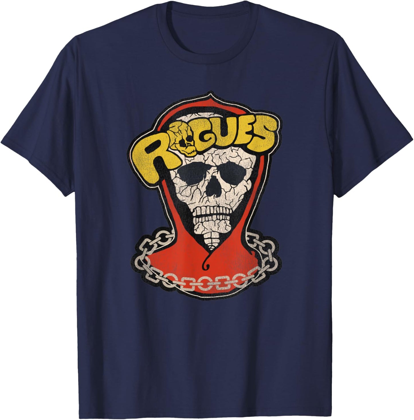 Vintage The Rogues Skull The Warriors 80s Movie T-Shirt - T-Shirt | Navy