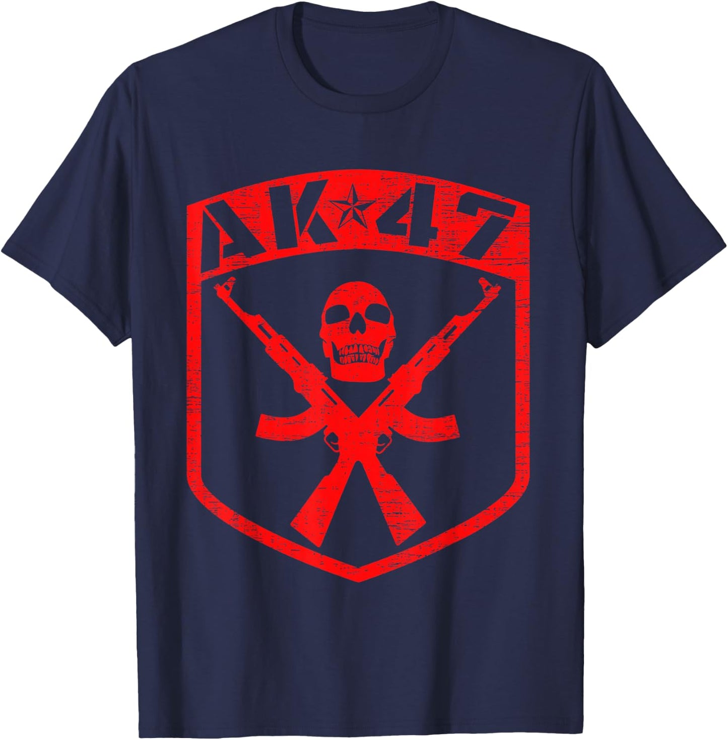 Kalashnikov Skull AK-47 Assault Rifle Gun T-Shirt - T-Shirt | Navy