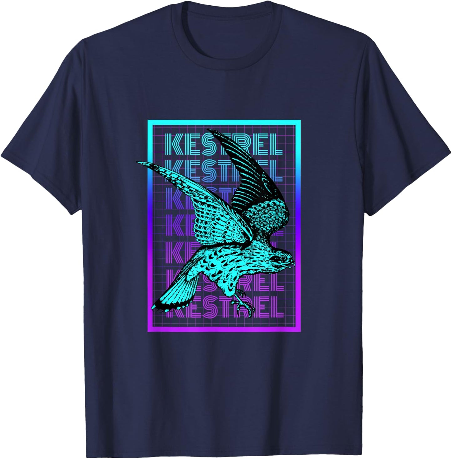 Kestrel Bird Vintage Retro Kestrel T-Shirt - T-Shirt | Navy