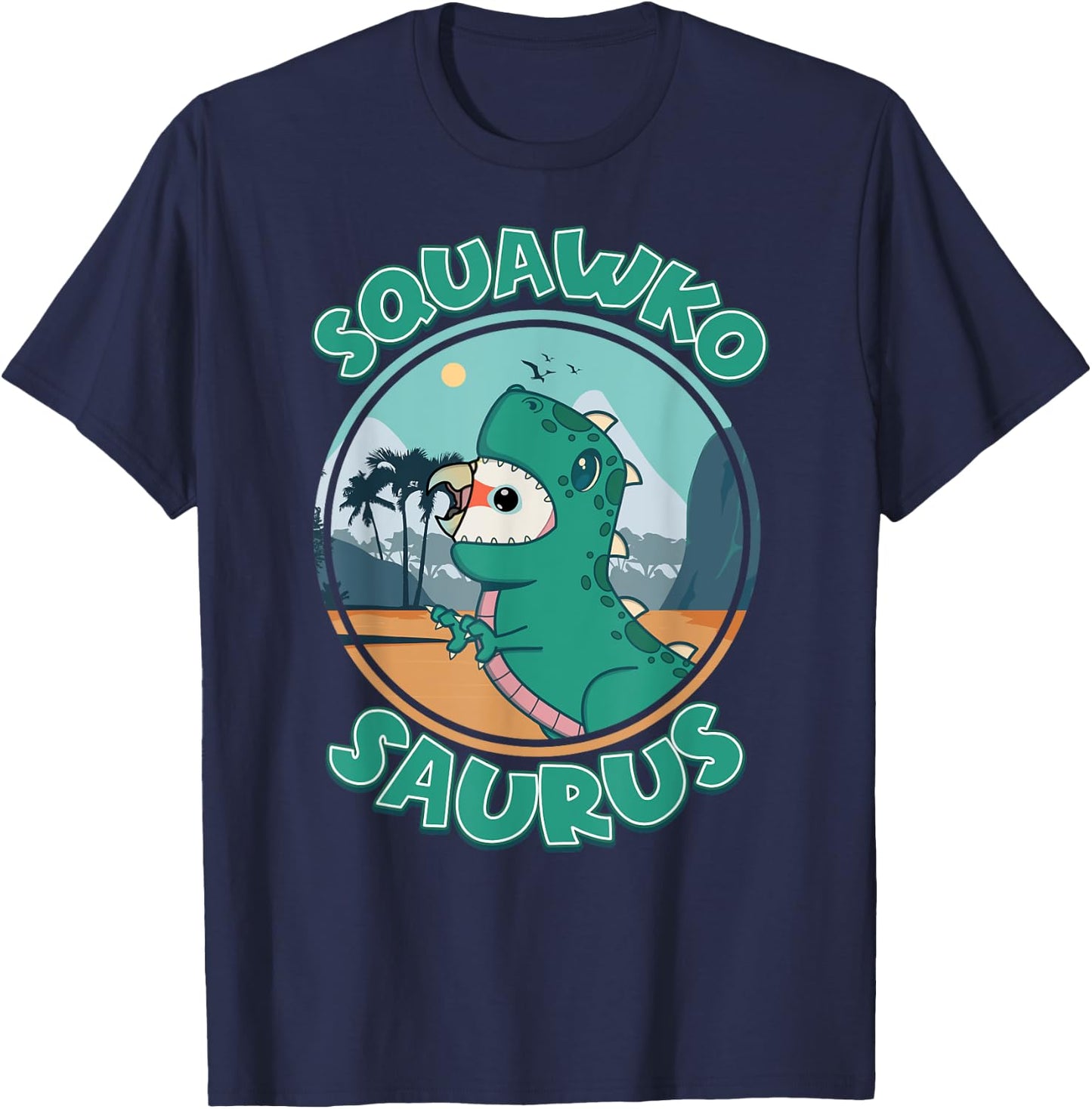 Squawkosaurus T Rex Parrot I Goffins Cockatoo T-Shirt - T-Shirt | Navy