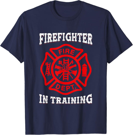 Firefighter in Training Fireman Toddler Fire Fighter T-Shirt - T-Shirt | Navy