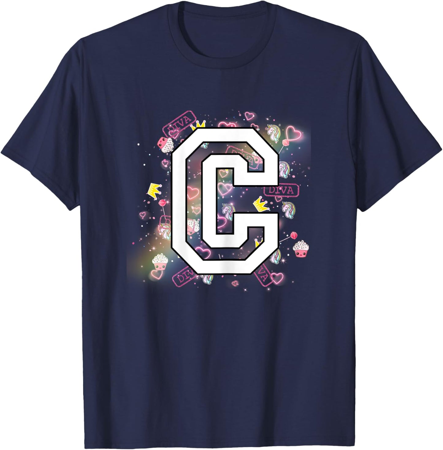 Kids Letter C Clothing For a Girl Who's Name Starts With C T-Shirt - T-Shirt | Navy