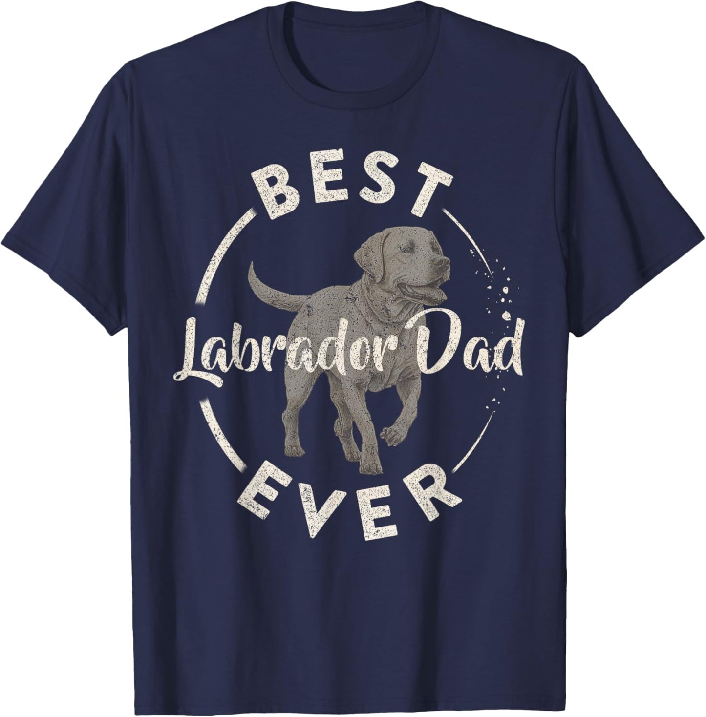 Vintage Best Labrador Retriever Dog Dad Ever, Lab Papa Lover Men T-Shirt - T-Shirt | Navy