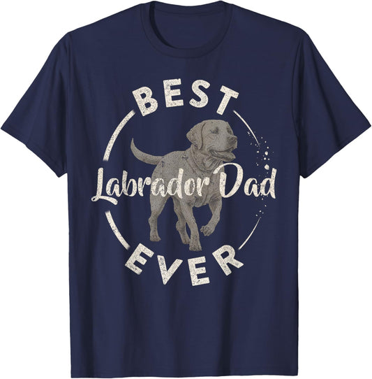Vintage Best Labrador Retriever Dog Dad Ever, Lab Papa Lover Men T-Shirt - T-Shirt | Navy
