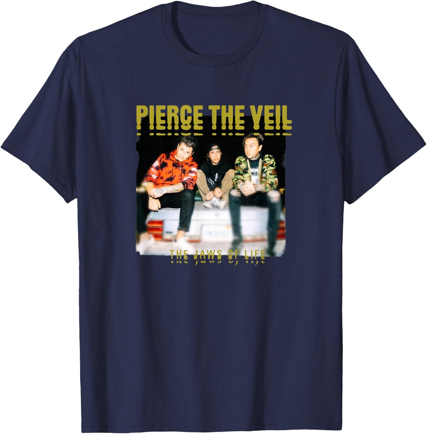 Pierce The Veil - Jaws Photo T-Shirt - T-Shirt | Navy