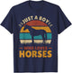 Just A Boy Who Loves Horses Men Horse Stuff Boys Horse Lover T-Shirt - T-Shirt | Navy