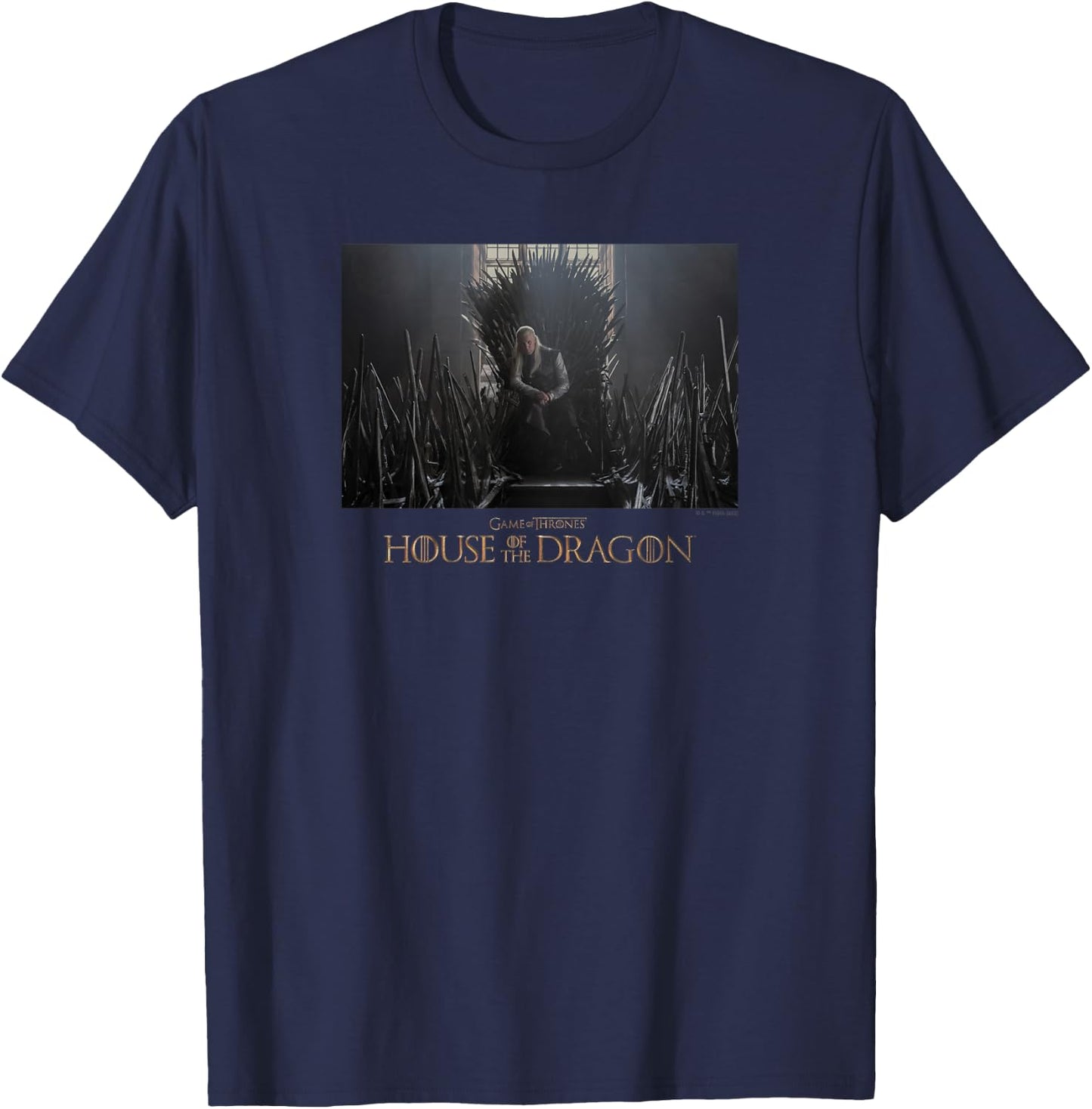 House of the Dragon Daemon Targaryen Iron Throne Poster T-Shirt - T-Shirt | Navy
