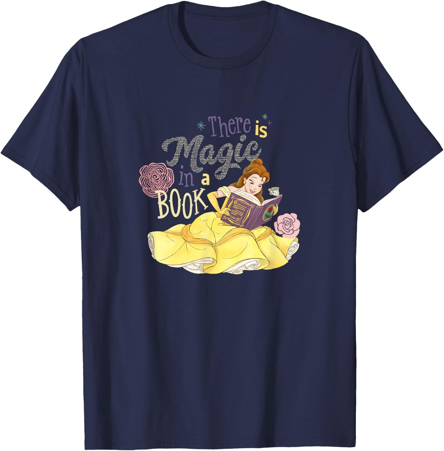Disney Beauty and The Beast Belle There is Magic in A Book T-Shirt - T-Shirt | Navy
