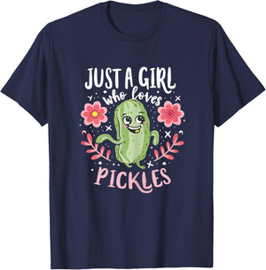 Just a girl who loves pickles T-Shirt - T-Shirt | Navy