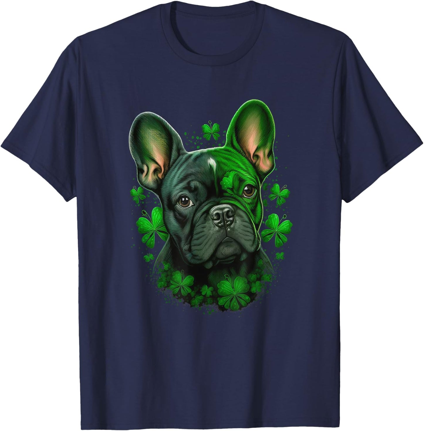 St Patricks Day French Bulldog T-Shirt - T-Shirt | Navy
