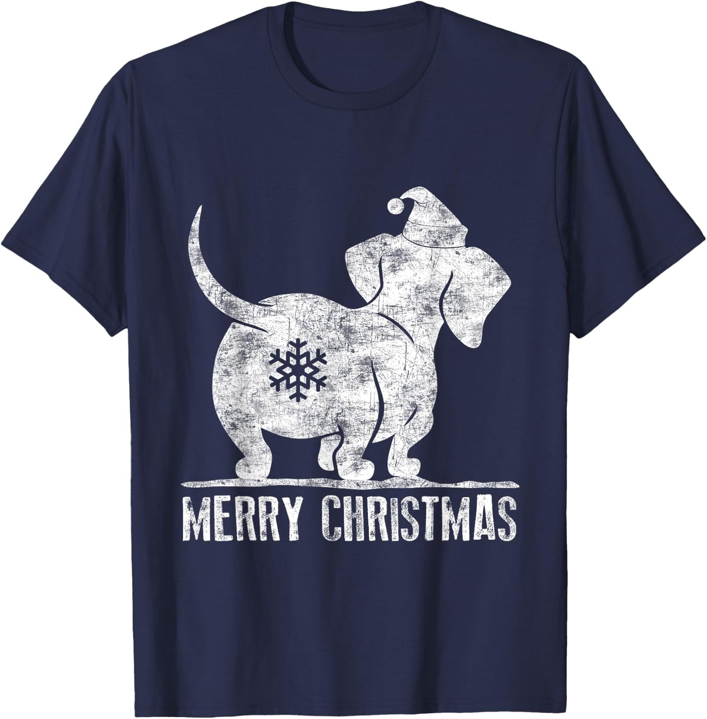 Funny Dachshund Ugly Christmas Shirt Weiner Dog Lovers Women T-Shirt - T-Shirt | Navy