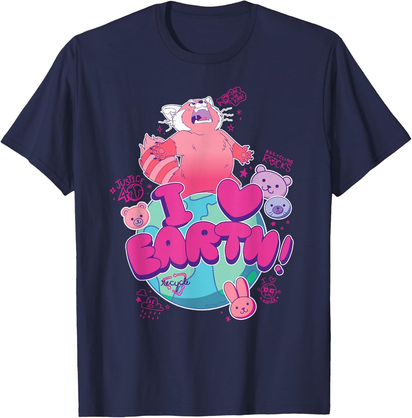 Disney and Pixar's Turning Red I Heart Earth Day Panda Mei T-Shirt - T-Shirt | Navy