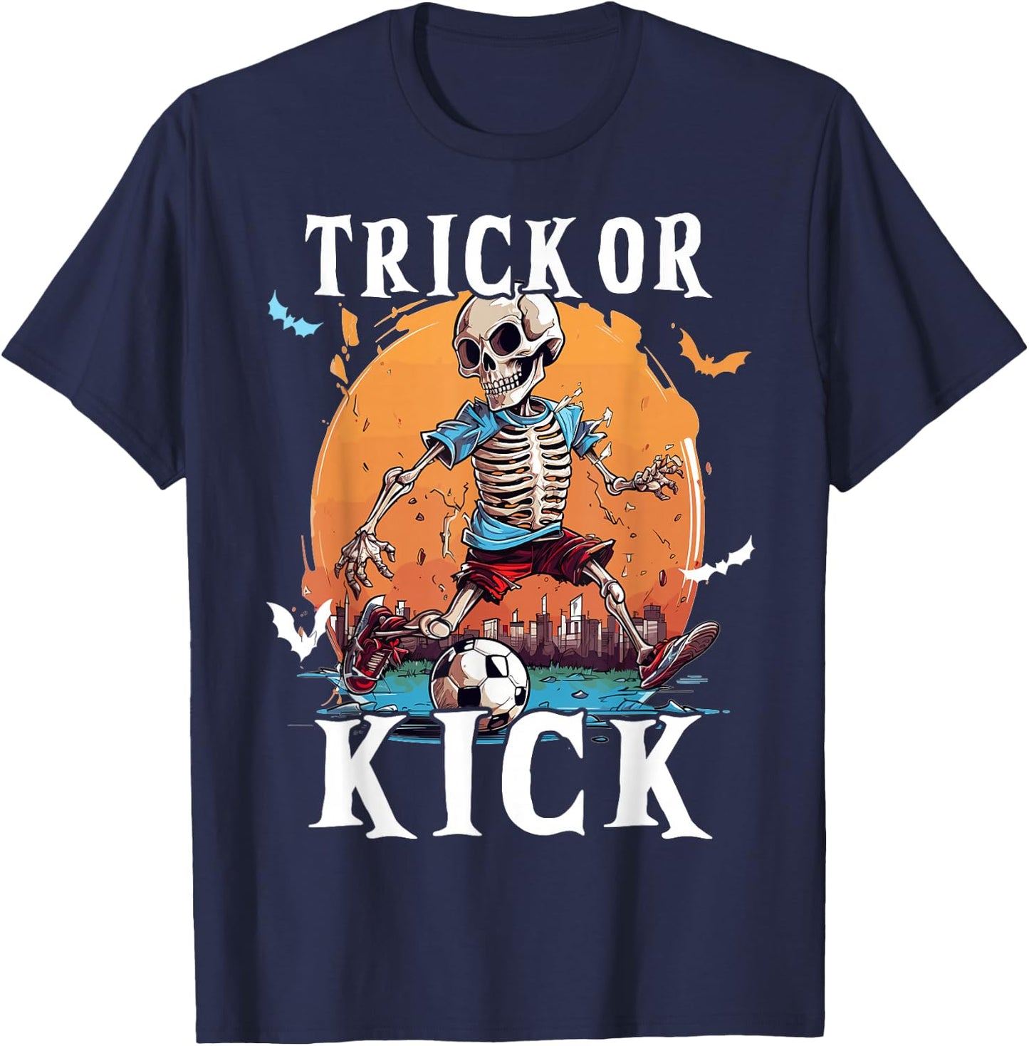 Soccer Skeleton Halloween Soccer Player Halloween Men Boys T-Shirt - T-Shirt | Navy