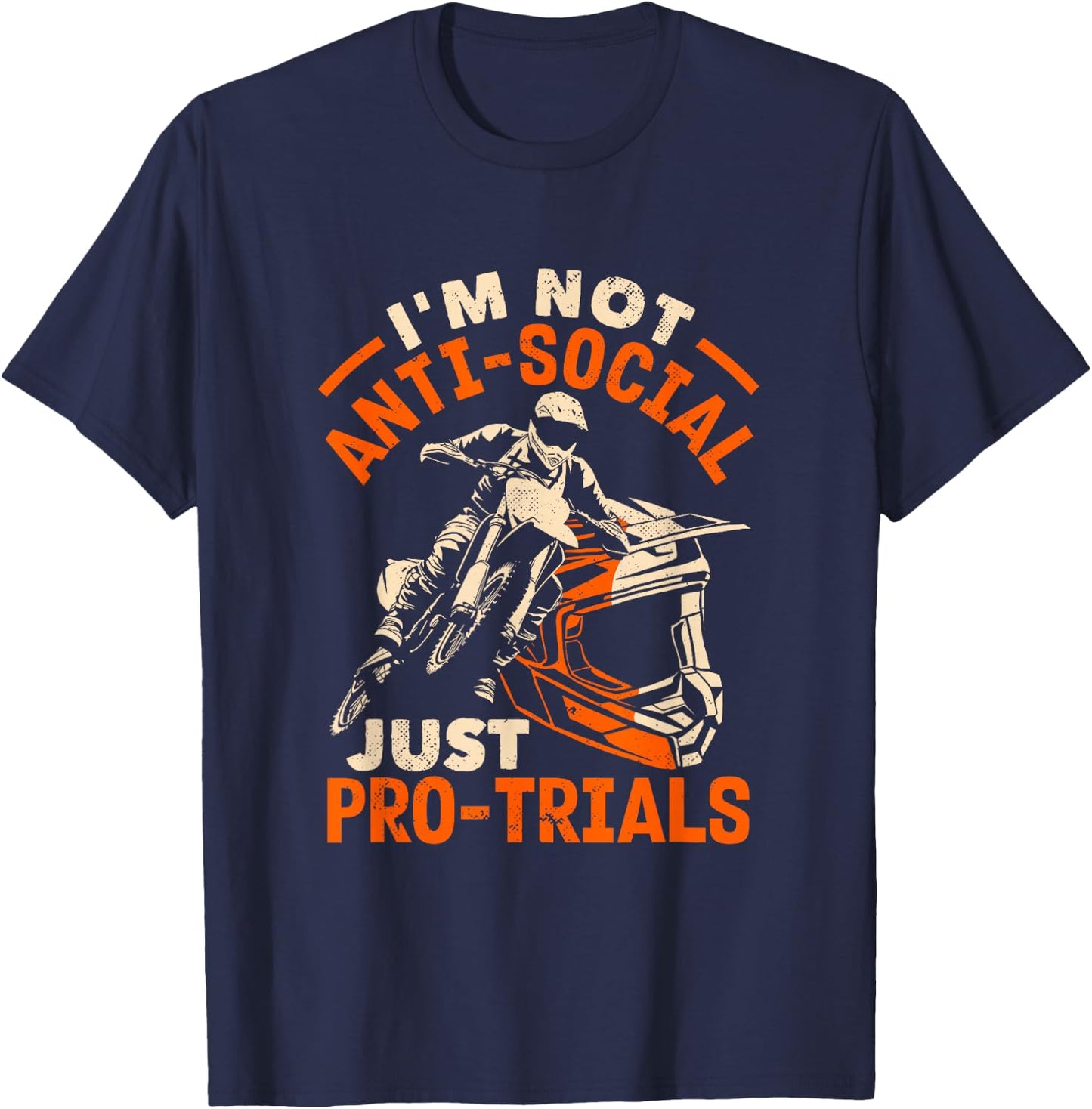 Moto Trials Not Just Pro-Trials Motorcycle T-Shirt - T-Shirt | Navy