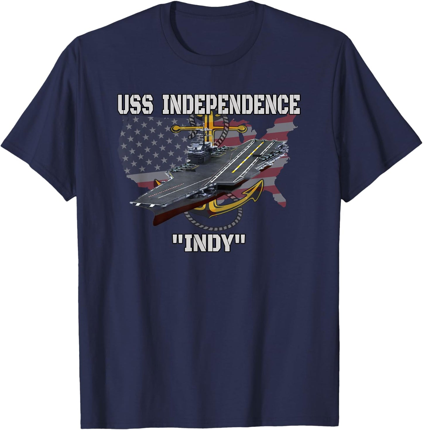 Aircraft Carrier USS Independence CV-62 CVA-62 Veterans Day T-Shirt - T-Shirt | Navy