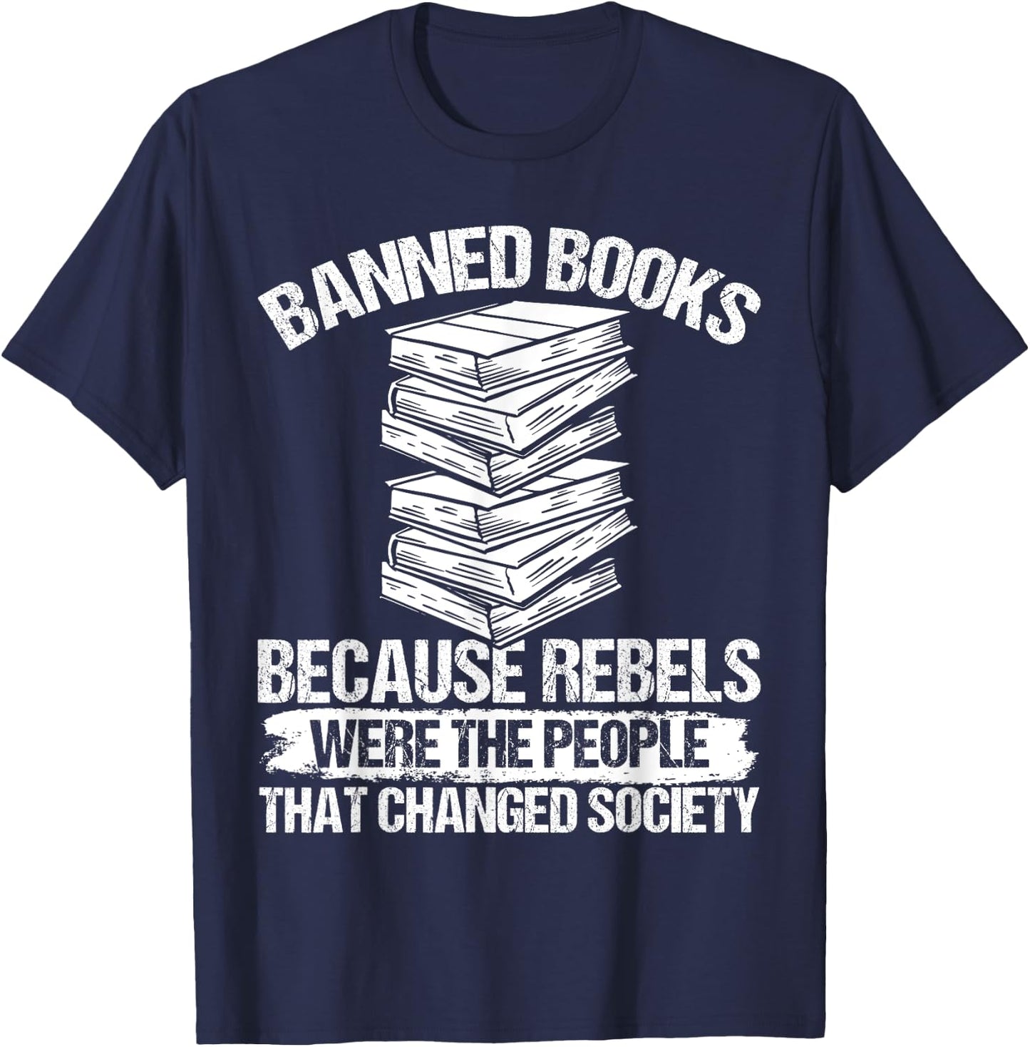 Banned Book List Librarian Banned Book Set Book Lover T-Shirt - T-Shirt | Navy
