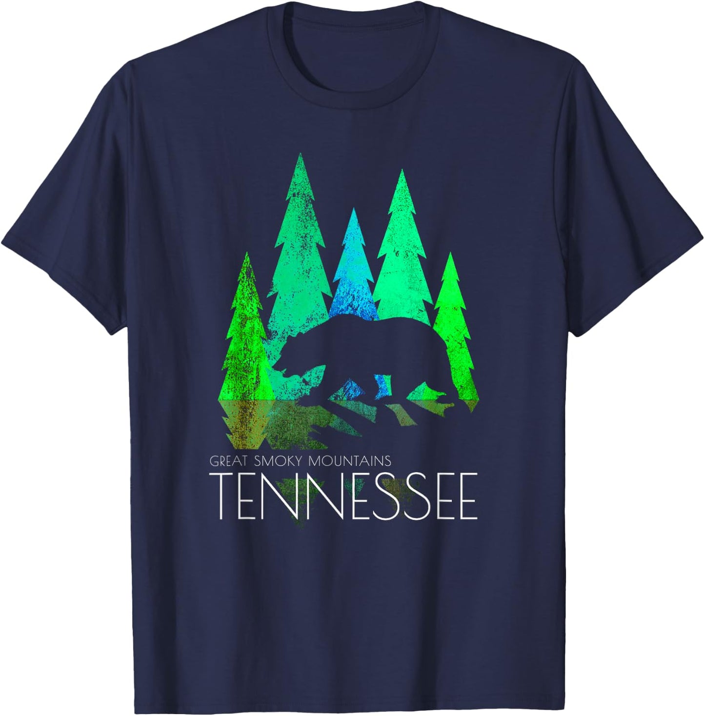 Great Smoky Mountains - Tennessee - Black Bear Tennessee T-Shirt - T-Shirt | Navy