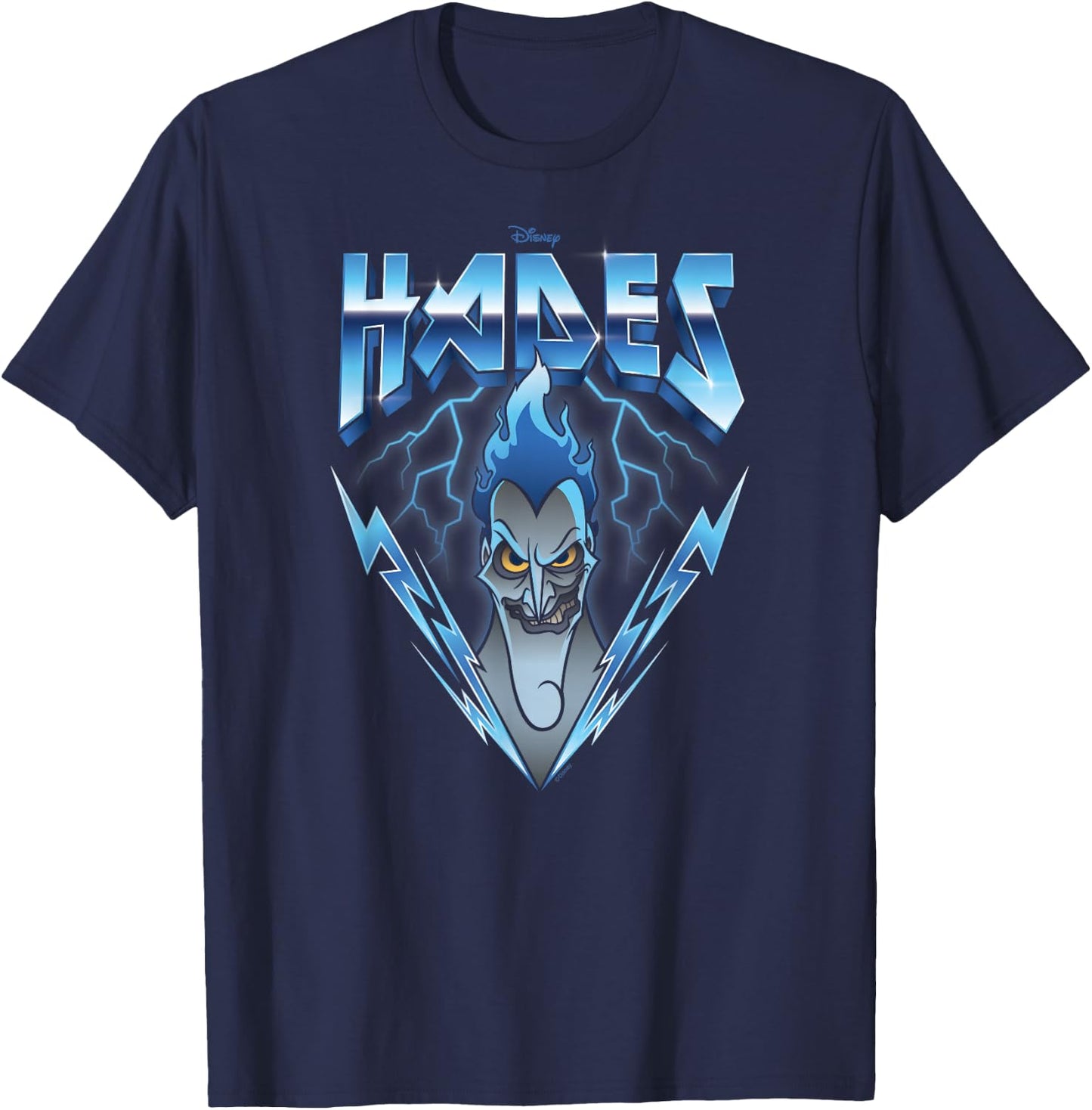 Disney Villains - Hades Blue Lightning Rock n Roll T-Shirt - T-Shirt | Navy