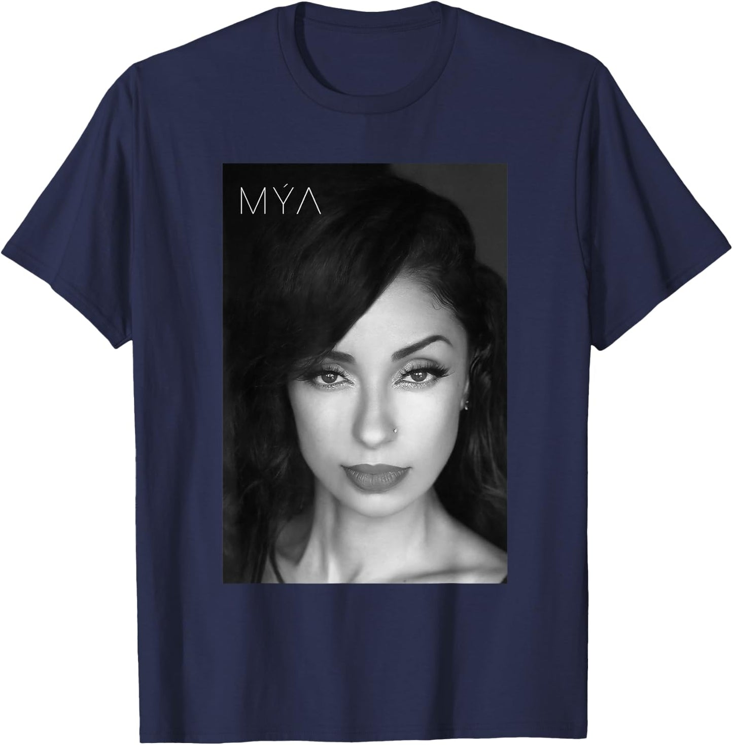 MYA Close Up Black & White T-Shirt - T-Shirt | Navy