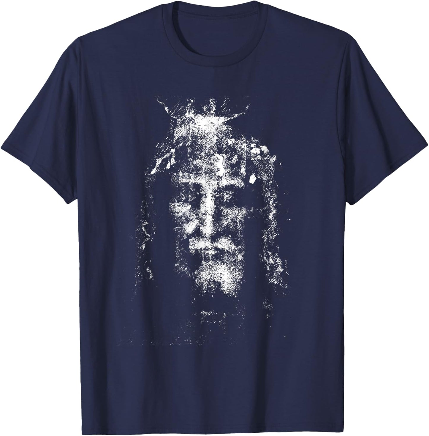 Vintage The Shroud Of Turin Holy Face Of Jesus T-Shirt - T-Shirt | Navy