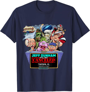 Jeff Dunham Black Cartoon , -Adults/Kids, Small, Short Sleeve, Classic Fit, Modern Style, Limited Edition Design, Jeff Dunham Tampa, FL (2023) T-Shirt - T-Shirt | Navy