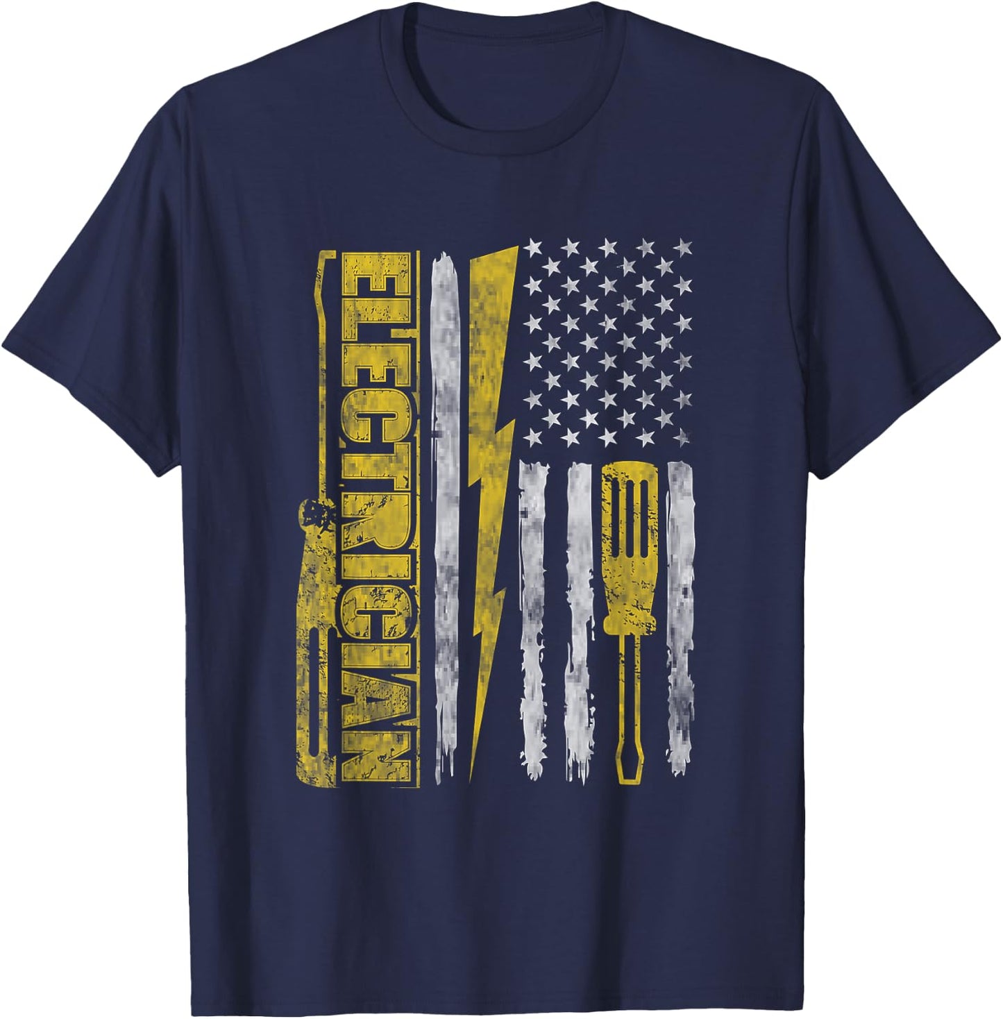 Funny Electrician Electrical Engineer - Electricity Lineman T-Shirt - T-Shirt | Navy