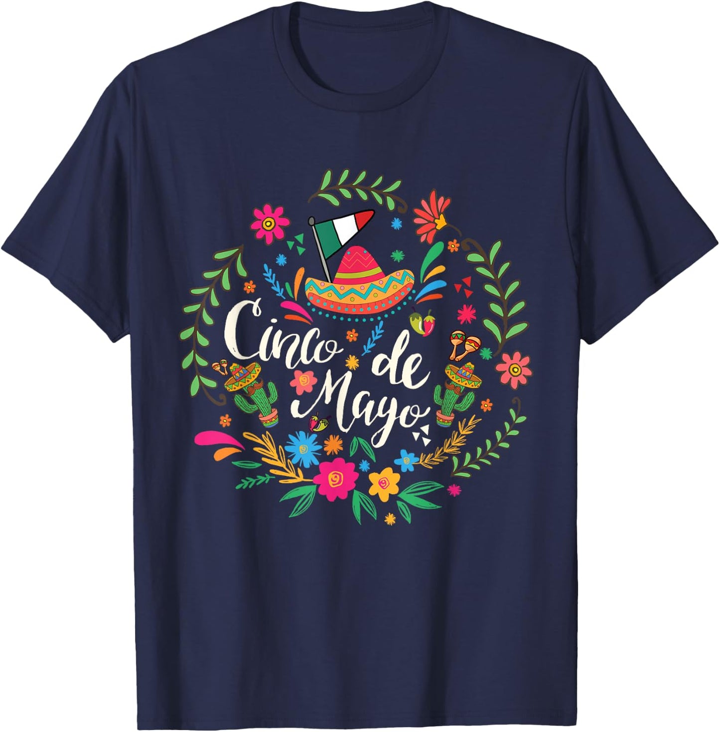 Cinco de Mayo, Funny Mexican fiesta 5 De Mayo T-Shirt - T-Shirt | Navy