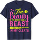 Beauty in the Street Beast in my Cleats Girls Softball T-Shirt - T-Shirt | Navy