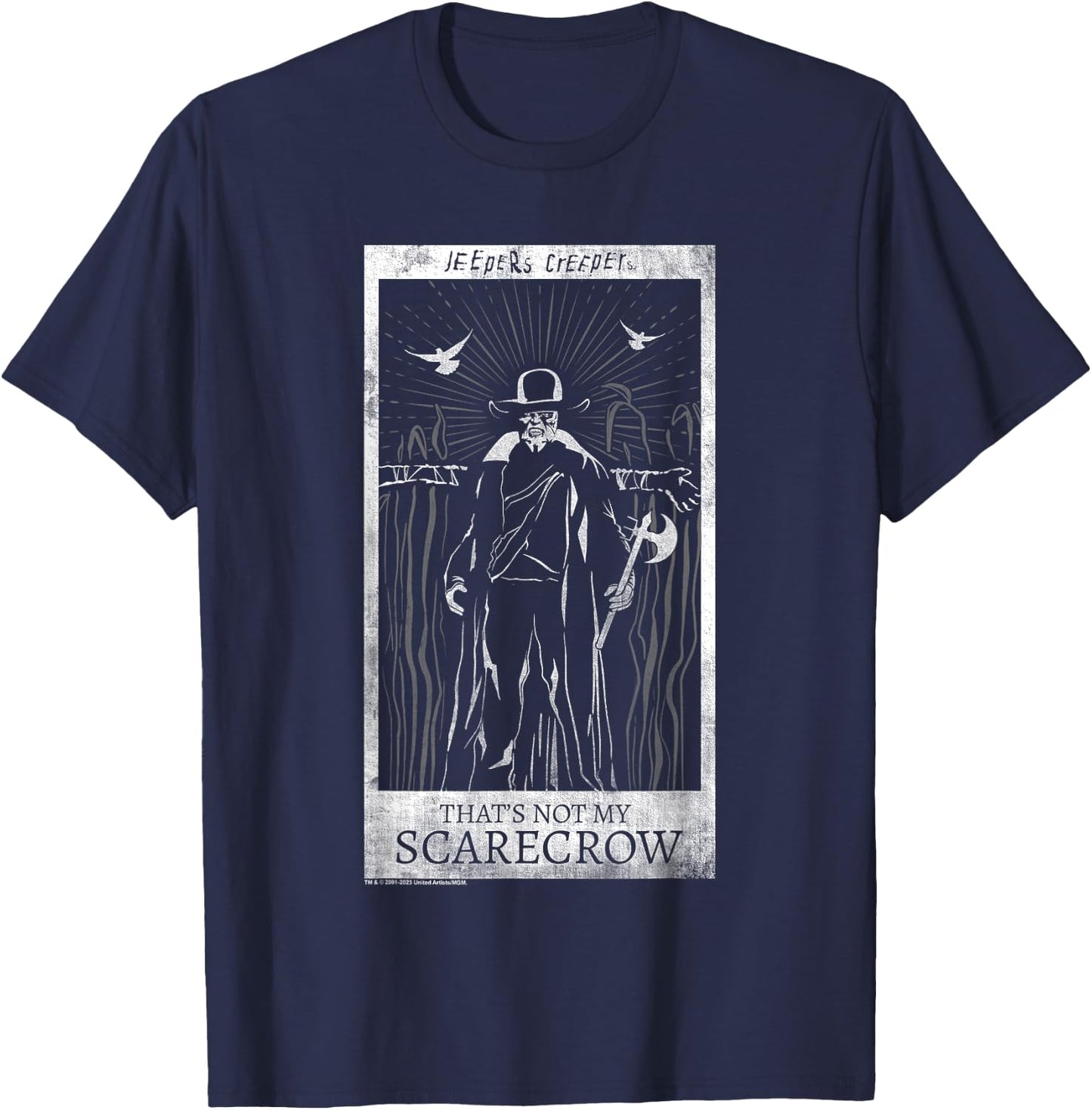 Jeepers Creepers Halloween Not My Scarecrow Retro Tarot Card T-Shirt - T-Shirt | Navy