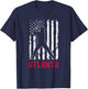 Atlanta American Flag Baseball Weathered T-Shirt - T-Shirt | Navy