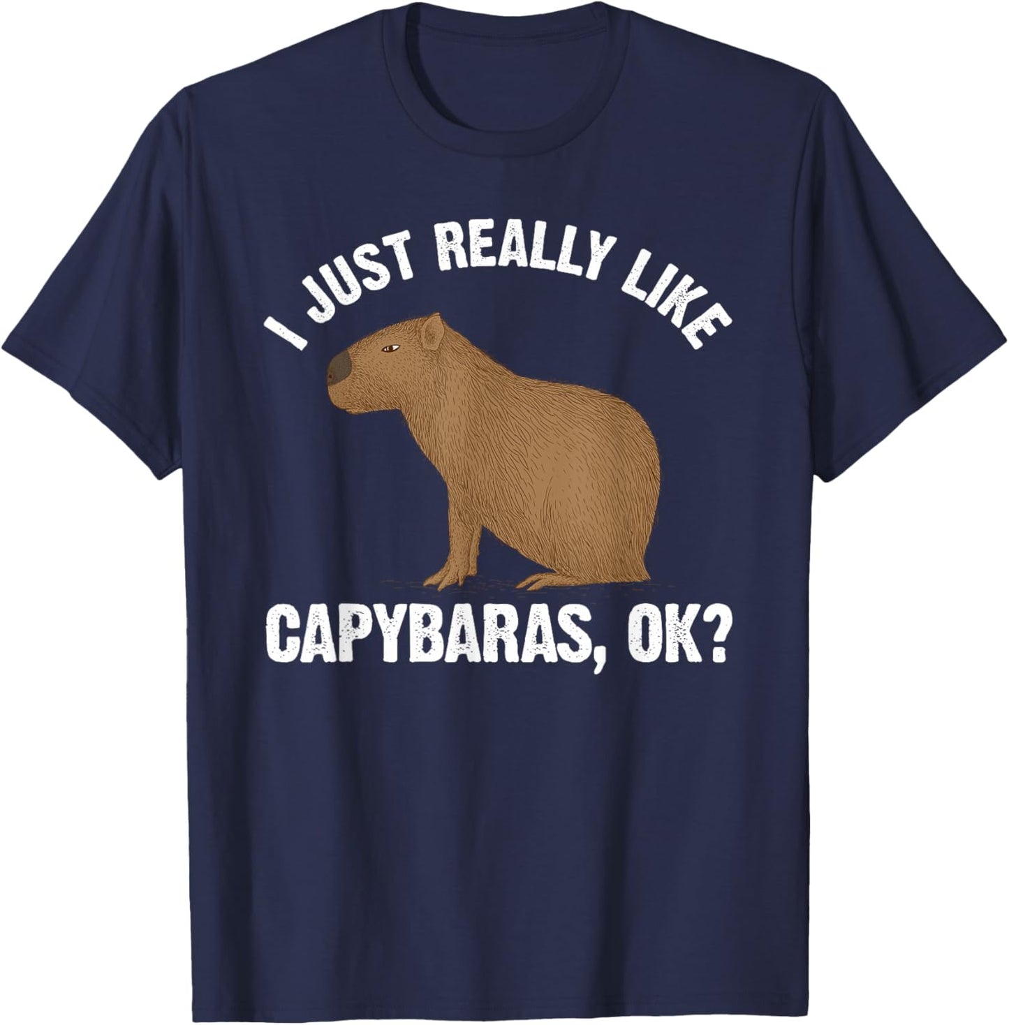Funny Capybara Art Women Kids Rodent Capybara Lover T-Shirt - T-Shirt | Navy